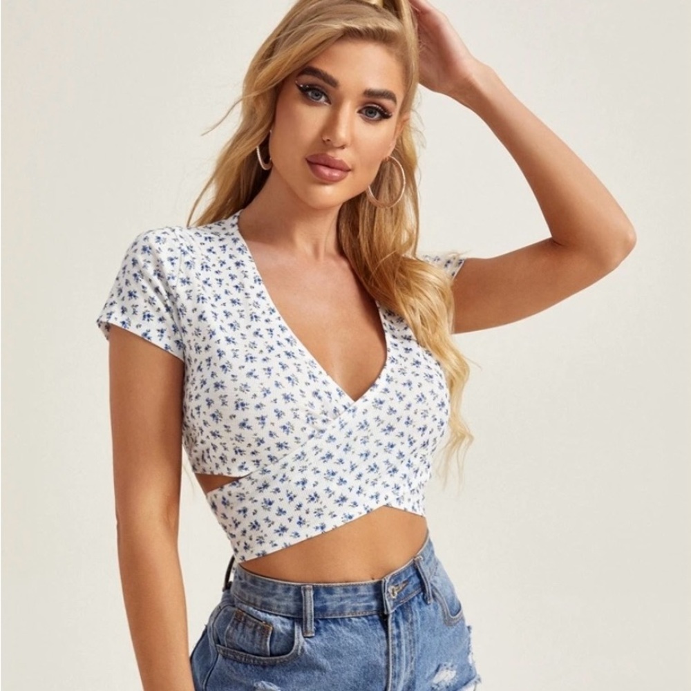 SHEIN floral crop top
